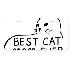 Best Cat Mom Ever Citação DIY placa de carro decoração de carro acessório de aço inoxidável