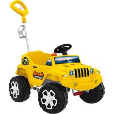 Mini Carro Infantil Bandeirante Banjipe - 2 em 1 - Pedal e Passeio - Amarelo