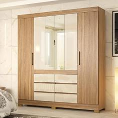 Guarda Roupa Casal 4 Portas Cadis Touch Demóbile Móveis Amendola/off White