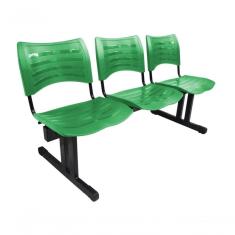 Cadeira Iso Em Longarina 3 Lugares Polipropileno Iso Verde