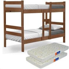 Beliche Solteiro Que Vira Duas Camas com Colchão Luke Castanho