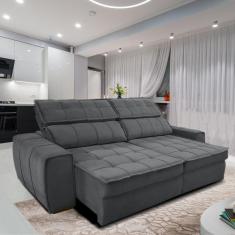 Sofá 254 cm 3 Lugares  Retrátil Reclinável Matielo América