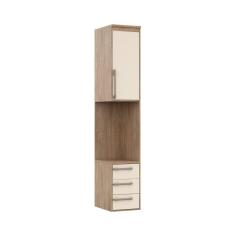 Módulo Mesa de Cabeceira Direito Belmax Carvalho/Off White