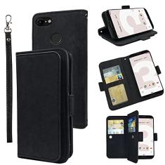 Furiet Capa carteira compatível com Google Pixel 3 alça de pulso couro flip suporte de cartão de identificação de crédito suporte acessórios de celular Folio bolsa capa de telefone para Pixel3 III