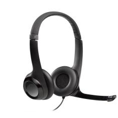 Headset com fio USB Logitech H390 com Almofadas, Controles de Áudio In