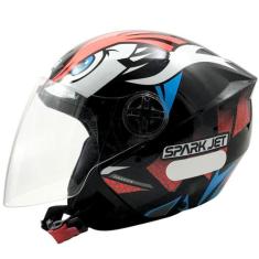 Capacete Moto Aberto Ebf Spark Jet Dragon Brilhante, Vermelho