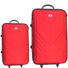 Kit conjunto jogo 2 malas viagem village - média e pequena, Vermelho