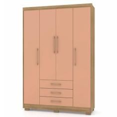 Guarda Roupa Espanha 4 Portas Nature Camarim Vila Rica