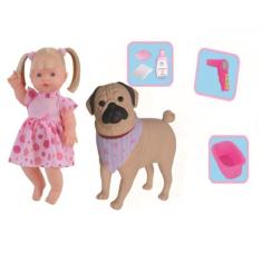 Boneca Elisi Fala 30 Frases Brinquedo e Cachorrinho Pet Wash - Adijoma