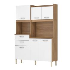 Armário Cozinha Compacta C/ Balcão 6 Portas 2 Gavetas Harmonia