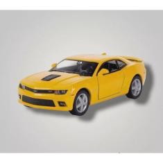 Carrinho Miniatura Camaro Amarelo 2014 Fricção Metal Escala 1/38 - Kin