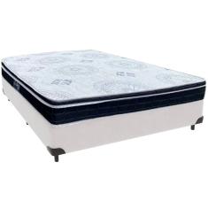 Cama Box Branco e Colchão Orthosono D33 Com Euro Pillow Viúvo Anjos