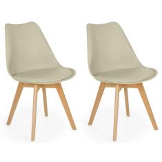 Conjunto 02 Cadeiras Eames Wood Leda Design - Nude