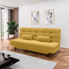 Sofá Cama 3 Lugares 190 Cm Nabas Sofanete Nabalina Mostarda