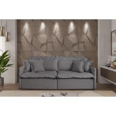 Sofá Retrátil Reclinável Para Sala De Estar 200cm Bardot Com Usb Grafite