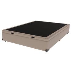 Base Box Com Baú Bege Viúvo 128cm De Madeira Kazamix Cor:bege