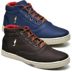 Kit 2 Pares Tênis Casual Infantil Menino Cano Alto Conforto-Masculino