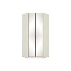 Guarda Roupa Closet de Quarto de Canto Oblíquo Seletto MC06 c/ 2 Portas e 3 Gavetas c/ Espelho Areia/Jequitibá - Henn