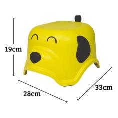 Banquinho Interativo Infantil 1 Degrau Cachorrinho Amarelo Kababy