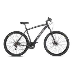 Bicicleta 29 KSW XLT 21V Relação Shimano Suspensão Trava, Preto, Prata