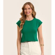 Blusa Básica Feminina Viscotorcion Rovitex Verde, G, Verde