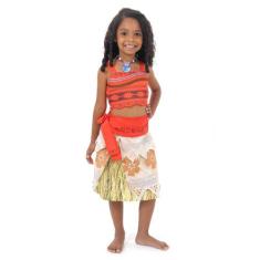 Fantasia Moana Infantil Luxo Original com Colar - Disney, Unica, G