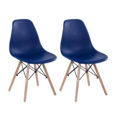 Kit - 2 x cadeiras Charles Eames Eiffel DSW - Base de madeira clara