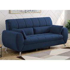 Sofá de 3 Lugares Linoforte Bélgica com 204 cm de Largura e Revestido em Tecido Suede