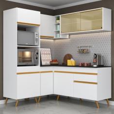 Cozinha Completa De Canto Veneza Gw Mp2063 Com Armário E Balcão Branca