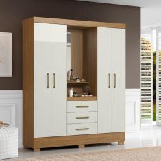 Guarda Roupa Casal 4 Portas 3 Gavetas Paris Aramóveis