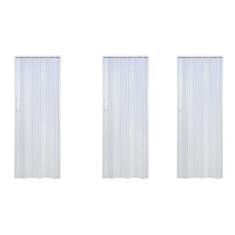 Kit com 3 Portas Sanfonadas de Pvc 210x84cm Gelo