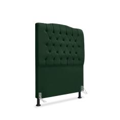 Cabeceira De Cama Box Solteiro 90 Cm Dunas - Veludo Verde.