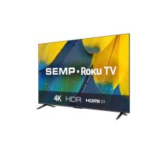 Smart TV LED 55" 4K UHD SEMP 55RK8600, Roku TV com Wi-Fi Dual Dand Pre