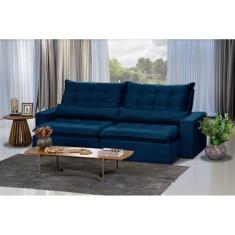 Sofá 4 Lugares Modular Ceará 2.30 MT Retrátil e Reclinável Veludo Sofa