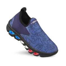 Tênis de Led Infantil Masculino Ledstar Calce Facil Game Casual, Azul,