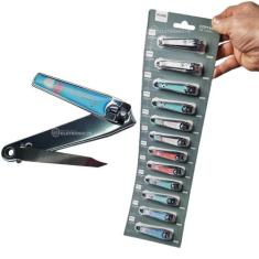 Cortador de Unha Profissional Grande com Lixa Alicate Inox Estampado e