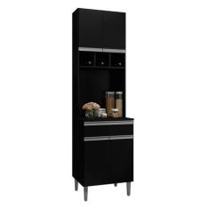 Paneleiro 4 Portas para Cozinha Madrid Preto - Montanaris Decor - MD M