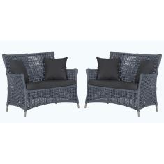 2 Sofás Área Externa Igapó Alumínio Pintura Fendi Corda Náutica Estofado Impermeável 11