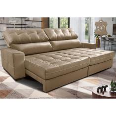 Sofá de Couro Elétrico Retrátil 3,15m Molas Ensacadas Cama inBox Gran Majesty. SoftGel D40