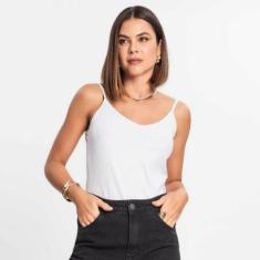 Blusa Feminina de Alça Rovitex Ribana Canelada-Feminino