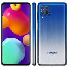 Smartphone Samsung Galaxy M62, 128Gb, 8Gb Ram, Tela Infinita De 6.7", Bateria De 7000Mah Azul Samsung