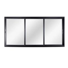 Janela Veneziana de Aluminio de Correr 100x100cm 3 Folhas Topsul Esquadrisul Preto