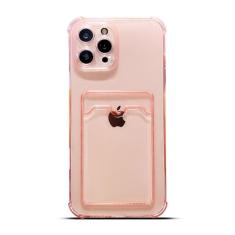 Tuokiou Capa para iPhone 2024, capa protetora transparente com compartimento para cartão, capa carteira de TPU macio resistente a quedas com amortecedor, linda capa de bolso com porta-cartões para