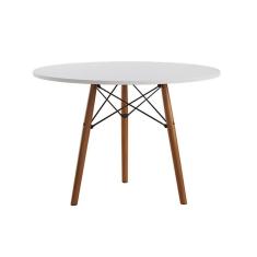 Mesa Eames Eiffel Tampo Redondo Isabella Mdp 80cm 3 Pés em Madeira Branco