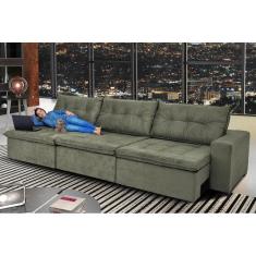 Sofá Austrália. 4,12 Mts Retrátil, Reclinável Com Molas e Pillow no As