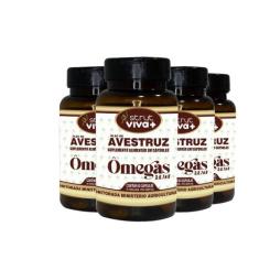 4x oleo de avestruz 60caps 1.000mg  strut omega 3 6 7 9 - Genuinamente