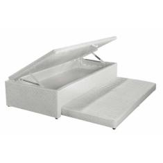 Cama Box Baú c/Auxiliar Solteiro MH1444 Milano Jacquard White   (88x18