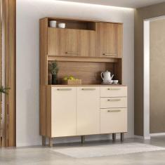 Cozinha Compacta 130,70cm 5 Portas e 2 Gavetas com Tampo 352 Luciane M