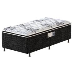 Cama Box Conjugada de Solteiro PROdormir Advanced com Pillow Top e Espuma D28 50x88x188 cm – Branco/Preto