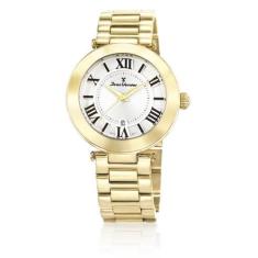 Relógio Pulso Jean Vernier Feminino Aço Dourado Jv06855
